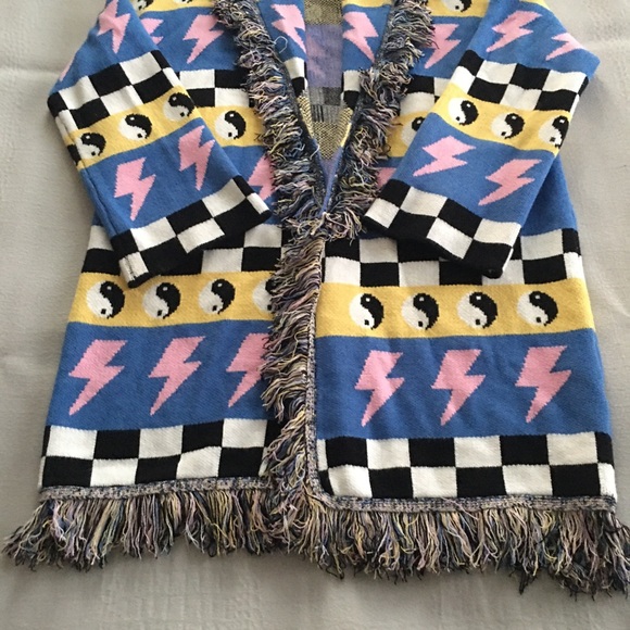 Dressed In LALA Wonderstruck Luxe Fringe Cardigan Size S/M Oversized Ultra Soft - Picture 9 of 16